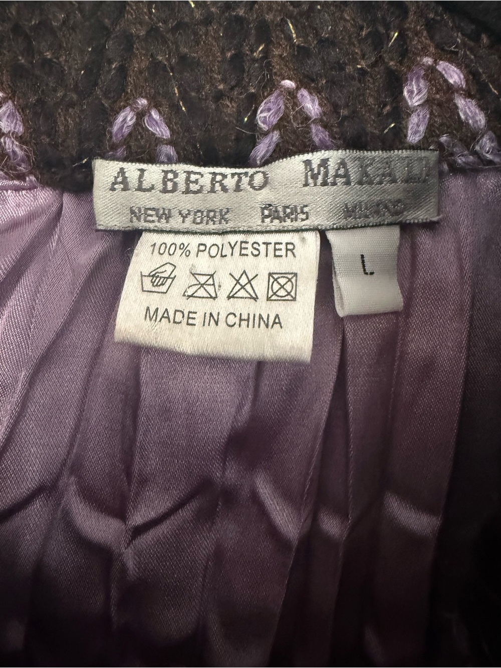 Alberto Makali Y2K Embellished Patchwork Artwear Jacket Purple Size L - Picture 6 of 9